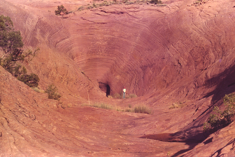 Tom Austin Jr. beside Johnny's actual hole. - Relates to Haunted Mesa 
