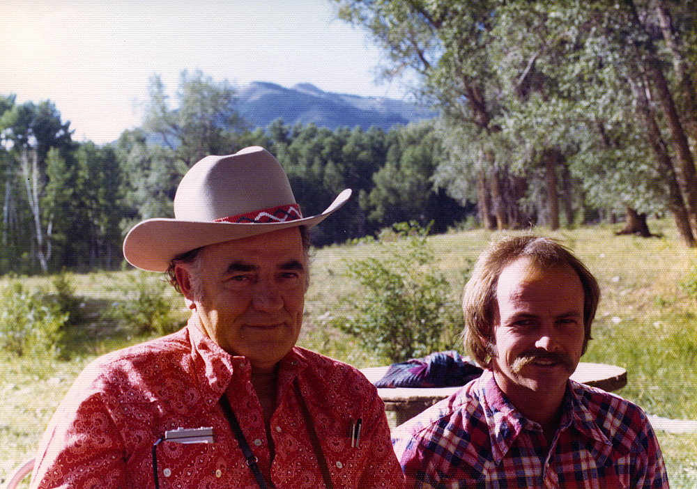 Louis and archaeologist Frank Lister picknic at the site of the proposed SHALAKO Theme Park.