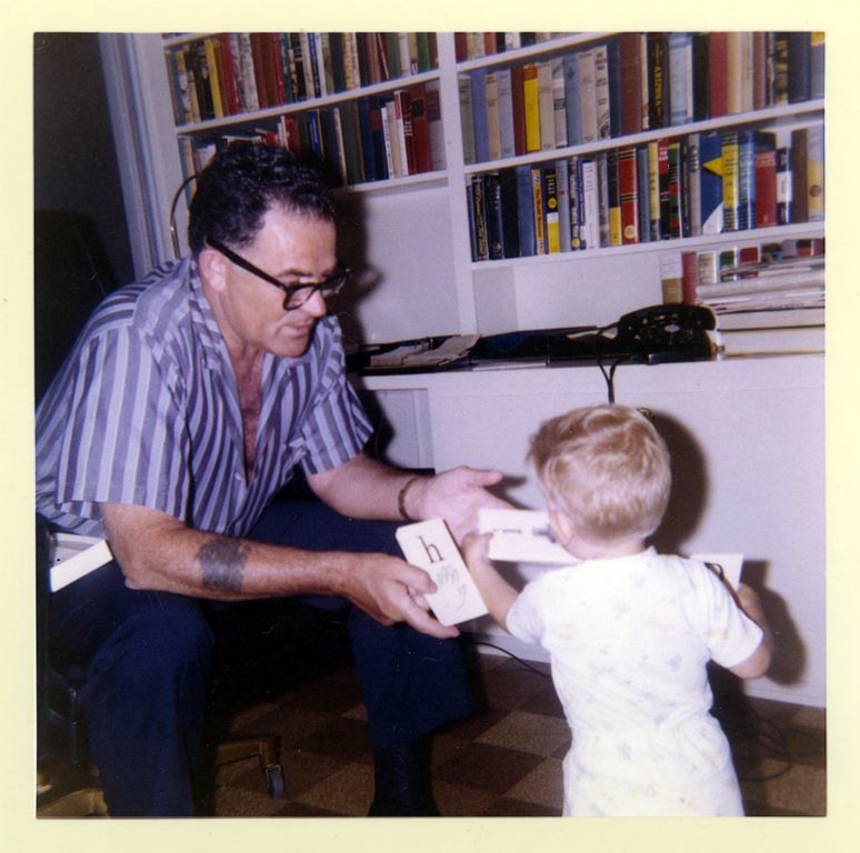 Louis L'Amour and his son Beau just after moving into Louis' first house in West Hollywood.