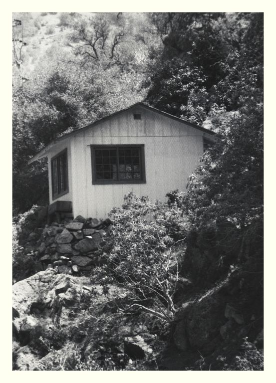 Louis' Office at the Kern County ranch, a tiny shack perched 30 feet above the road.  Related to Louis L'Amour's Lost Treasures Volume 1 story JEREMY LOCARD.