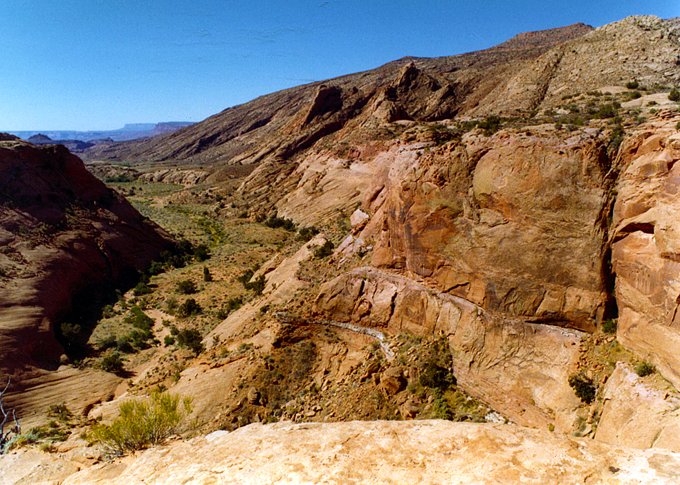 Scouting Johnny's Hole for the novel HAUNTED MESA.