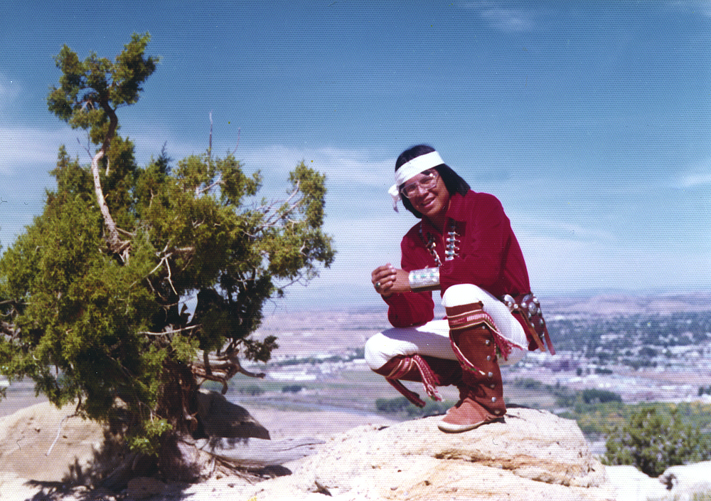 Clifford Brycea, a Navajo painter and long-time friend of the L'Amour family, painted the cover for Haunted Mesa.