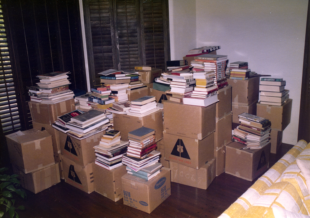 After moving into his new home, Louis' library remained in boxes for several years until an office with sufficient shelving could be built. 