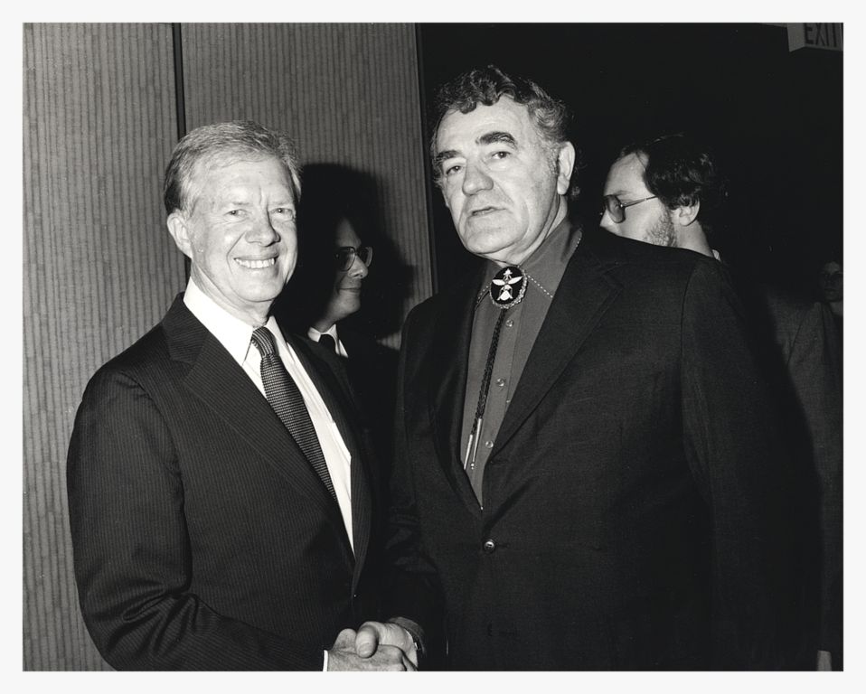 President Jimmy Carter and Louis at Carter's Inauguration ceremony.