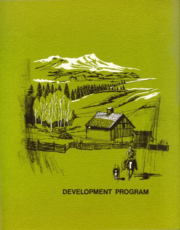 There were three attempts to build the Shalako Western Theme Park.  Financially, Louis was only slightly involved, to the tune of a couple thousand dollars, in the first one.  Mostly it was a case of companies using his name and general ideas to create the development.  The first attempt was in the 1970s in Colorado, amd the development was intended to include a Museum, Western Village, Movie Lot, and an Anasazi Pueblo.  The second was in New Mexico and then California in the 1980s, and the third was in Arizona in the 1990s.  None of these projects came to fruition.  This is a selection of artwork from the various different proposals.