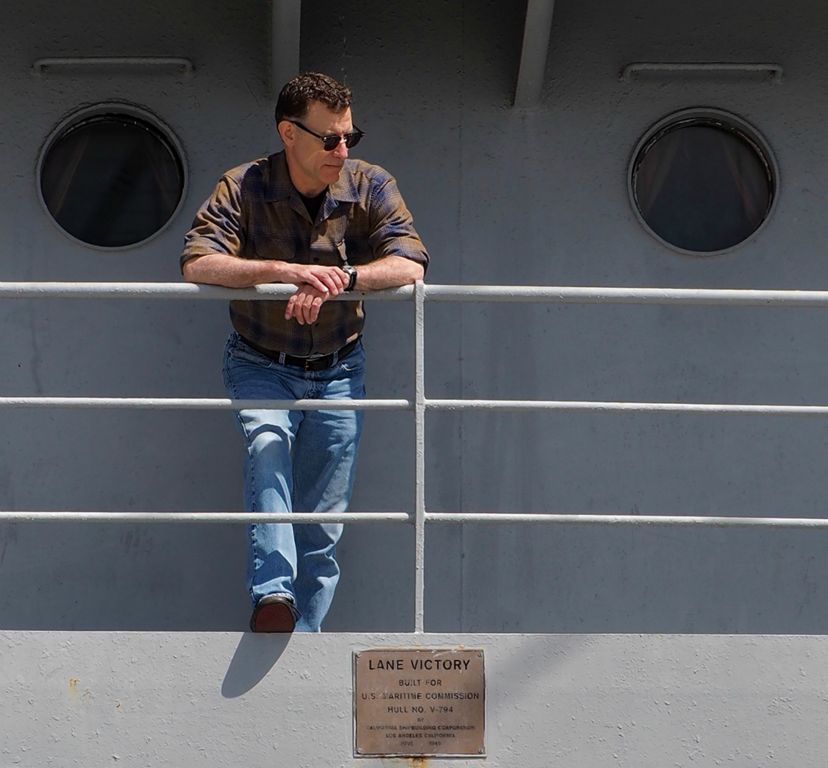 Beau L'Amour aboard the SS Lane Victory, research for No Traveller Returns. Photo by Thanakorn Telan.